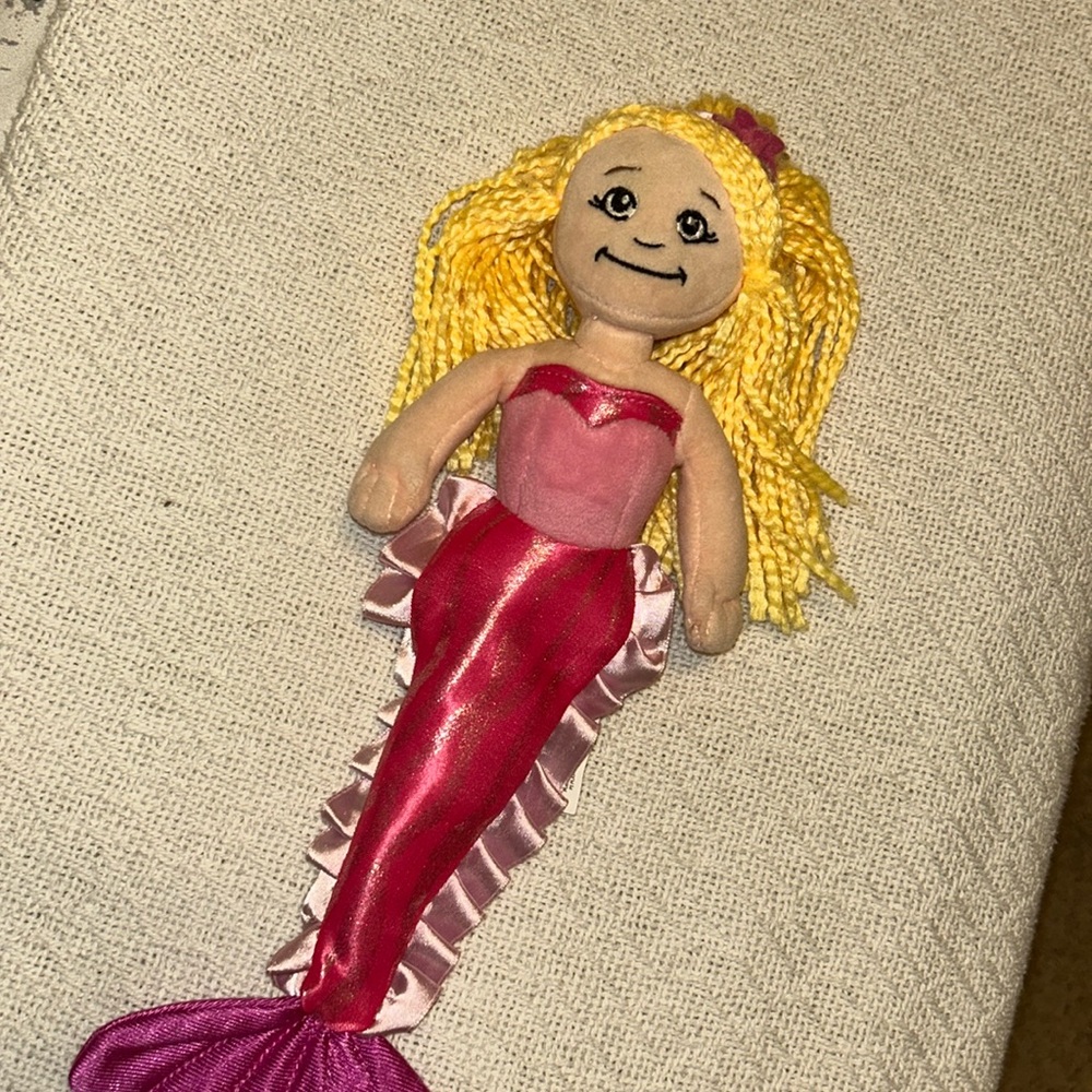 The Petting Zoo Plush Blonde Hair Mermaid Doll Pink Soft Stuffed Toy